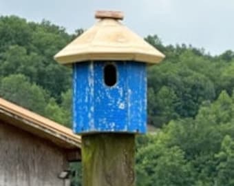 Bluebird House Special for Mother's Day * Pole Mount Handcrafted Bluebird Houses * Repurposed Birdhouses for Bluebirds