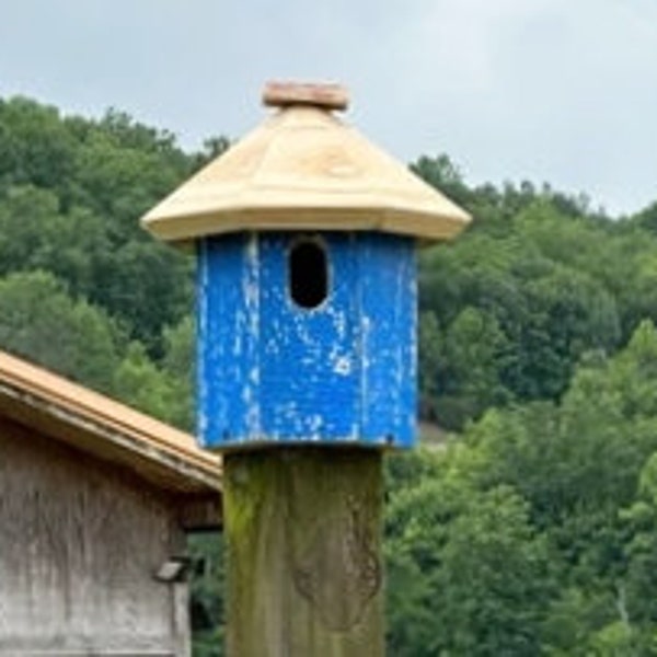 Bluebird House Special for Mother's Day * Pole Mount Handcrafted Bluebird Houses * Repurposed Birdhouses for Bluebirds