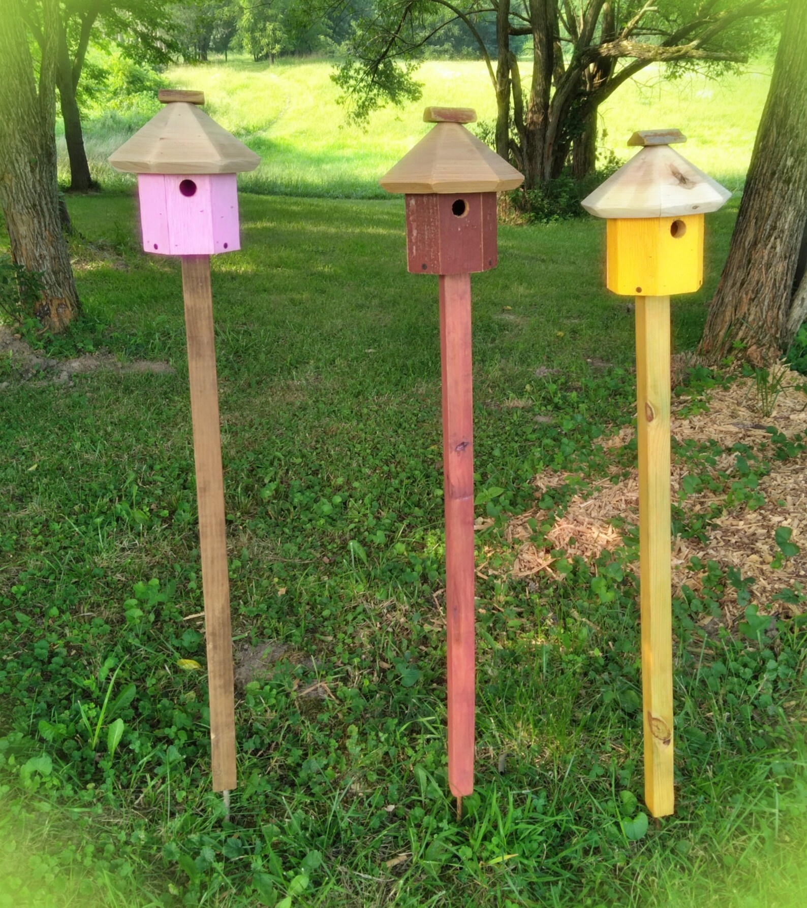 Bird House Mounting Pole Outdoor Wood Pole Tall Wooden Pole Etsy