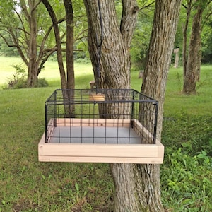 Cypress Platform Bird Feeder: Vinyl Coated Basket, Ground or Deck Rail
