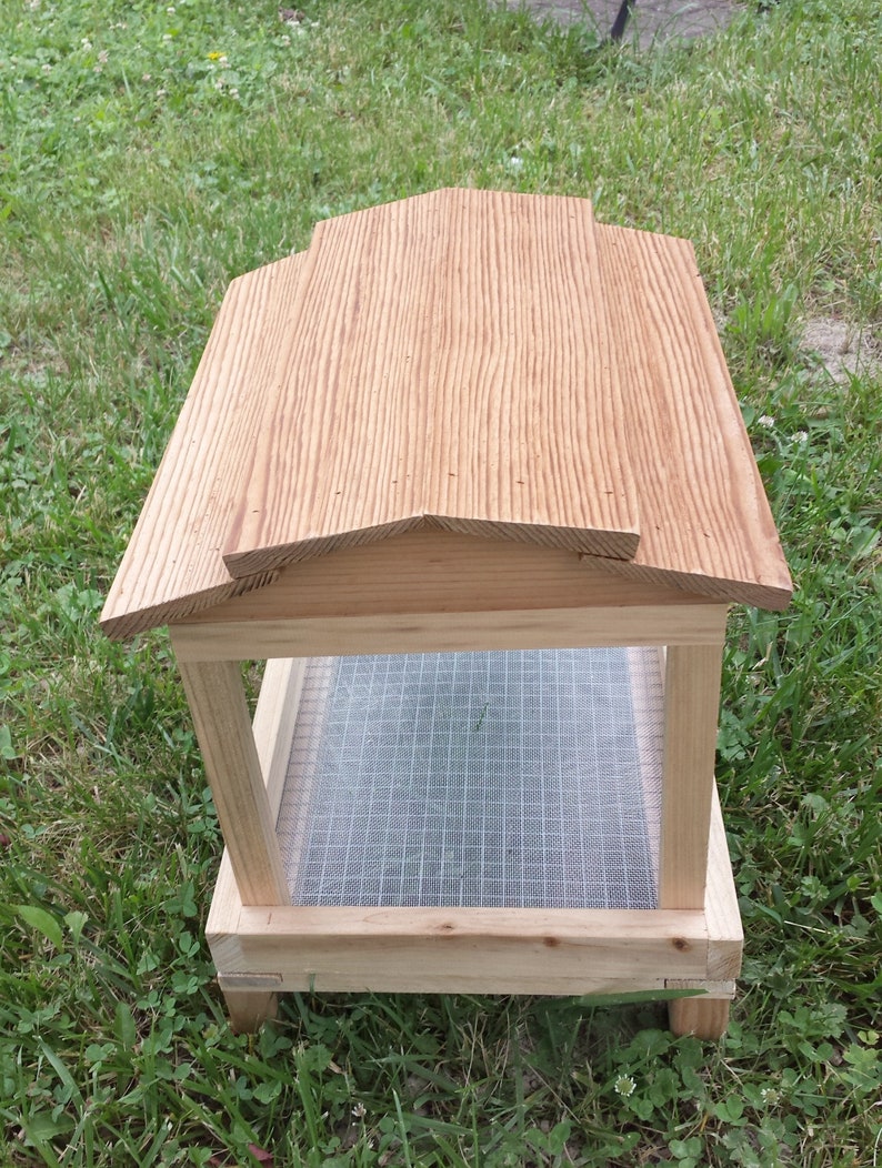 Large Wooden Ground Bird Feeder Handcrafted Platform Bird Etsy