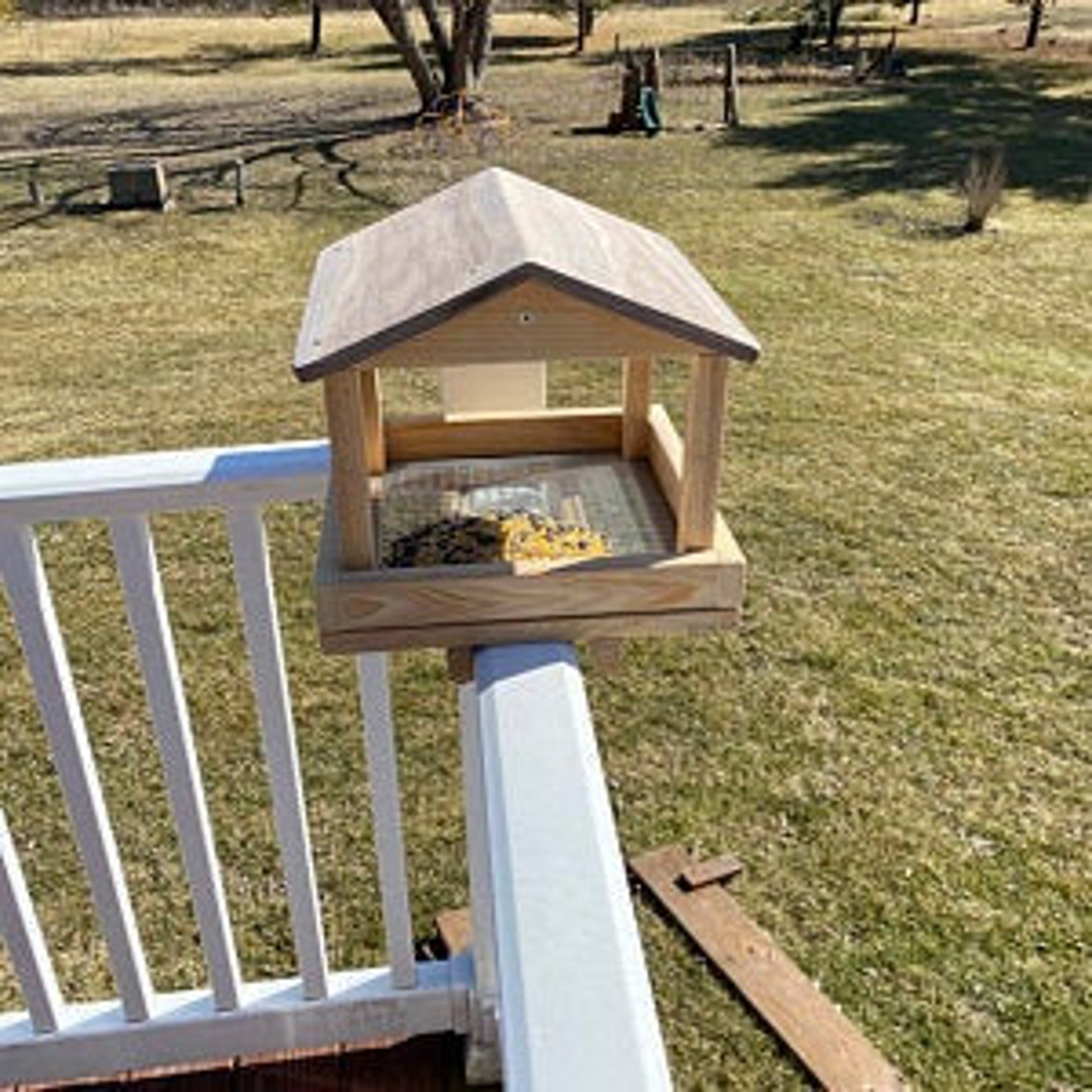 Handcrafted Bird Feeder Deck Rail Bird Feeders 12 x 12 Etsy
