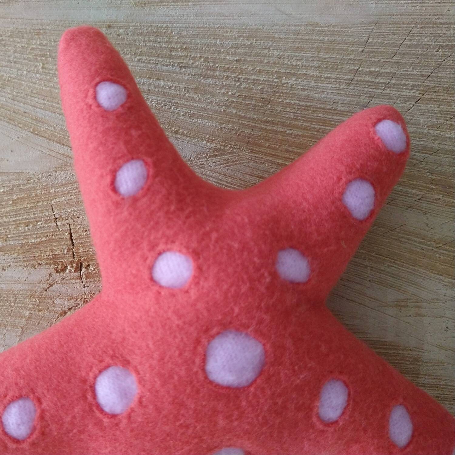 Coral Starfish With Soft Pink Dots Softie Plushie Polar - Etsy