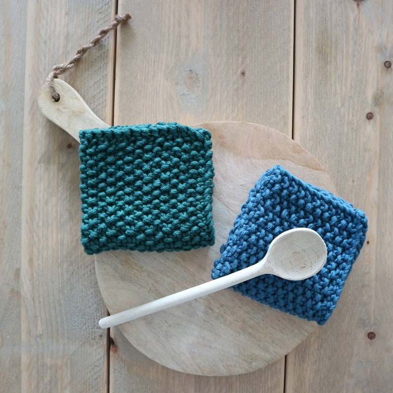 Pot Holder Set Set of Two Big Cotton Pot Holders Cotton Hot Etsy