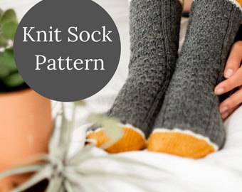 Hopper Sock Pattern / Worsted Weight Sock Pattern / Sock Knitting Pattern / Beginner Sock Pattern / Digital Pattern / DIY Knit Socks