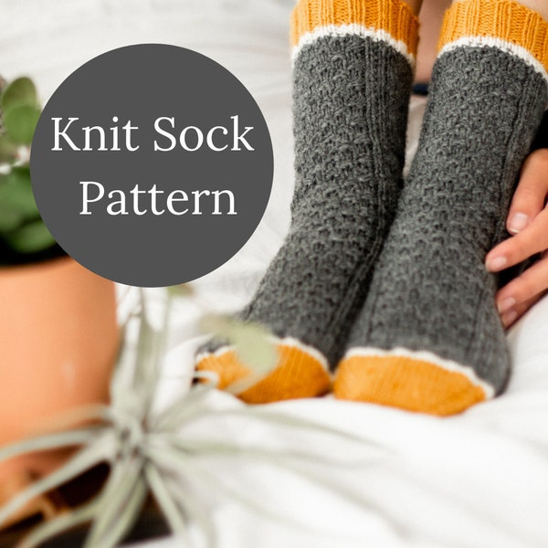 Hopper Sock Pattern / Worsted Weight Sock Pattern / Sock Knitting Pattern / Beginner Sock Pattern / Digital Pattern / DIY Knit Socks