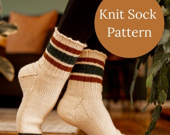 Hawkins Socks Knitting Pattern | Sock Pattern | Sock Knitting | Tube Sock Pattern | Knitting Pattern