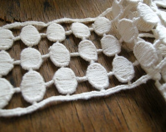 2.60 metres / Cotton crochet insertion lace trim, Cotton guipure lace trim, cotton lace trim