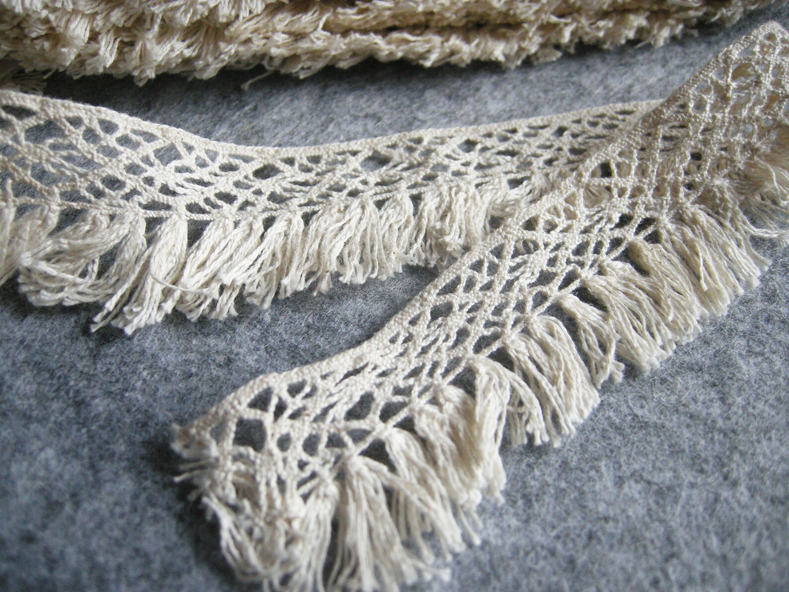 Crochet edging lace with tassel tassel fringe trim cotton Etsy