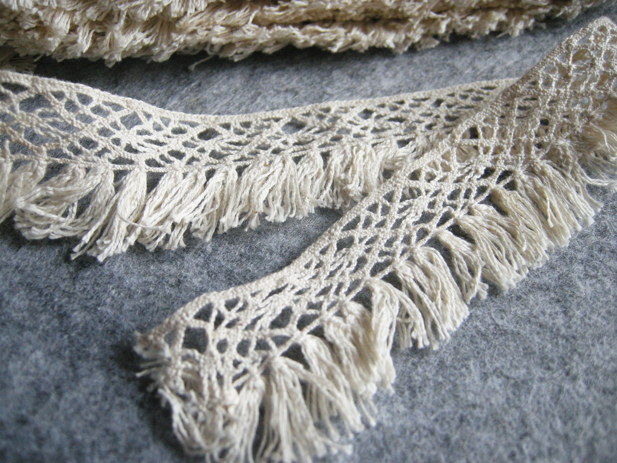 Crochet edging lace with tassel tassel fringe trim cotton Etsy