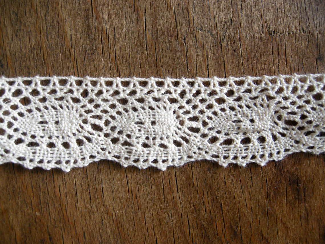 2 metres / Ecru Cotton Crochet Lace Trim Insertion lace Etsy