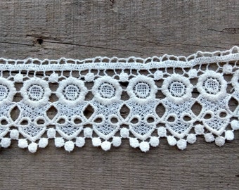 Natural beige colour cotton cluny Lace Trim, Edging lace