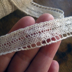 Cotton Crochet Lace Trim / Beige cream colour zdjęcie 4