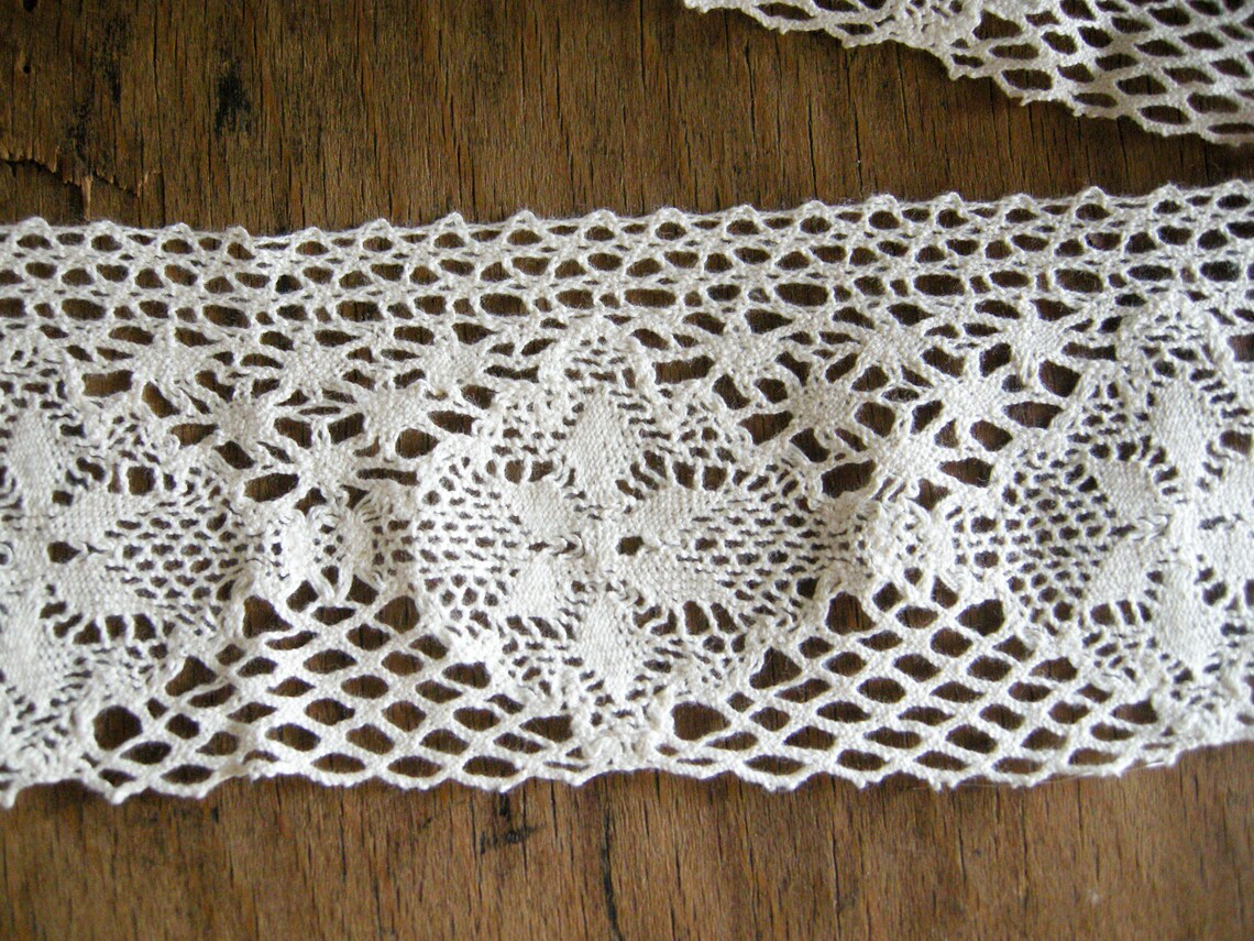7.5 Cm Wide Cotton Crochet Lace Trim Insertion Lace Etsy