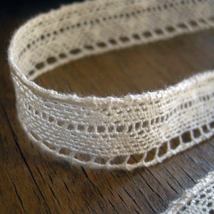 Cotton Crochet Lace Trim / Beige cream colour zdjęcie 1