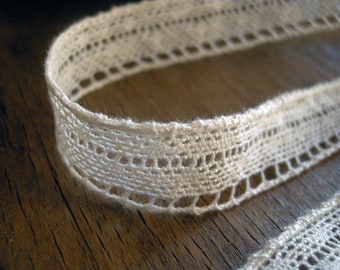 Cotton Crochet Lace Trim / Beige cream colour