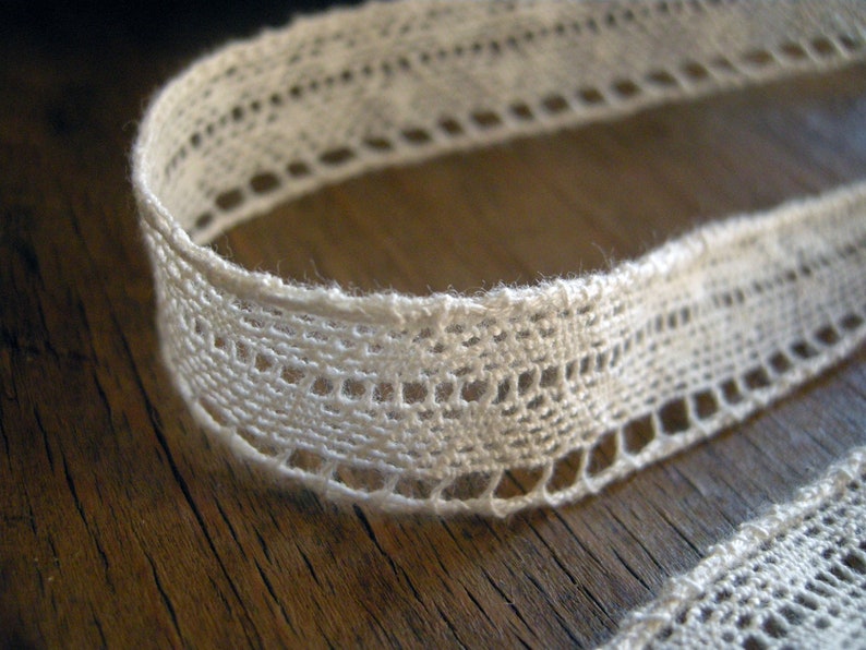Cotton Crochet Lace Trim / Beige cream colour zdjęcie 1
