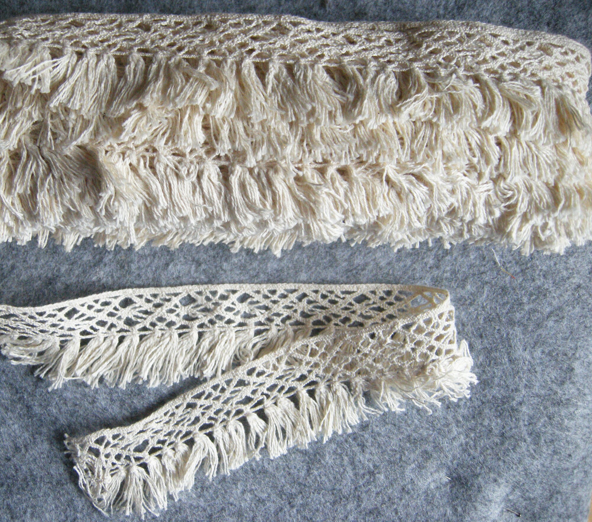 Crochet edging lace with tassel tassel fringe trim cotton Etsy