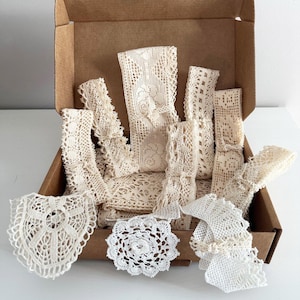 15 mt di pizzo / Confezione regalo per la festa della mamma in pizzo di cotone, kit artigianale, lotto di pizzo di cotone, confezione regalo in pizzo di cotone, set artigianale in pizzo di cotone
