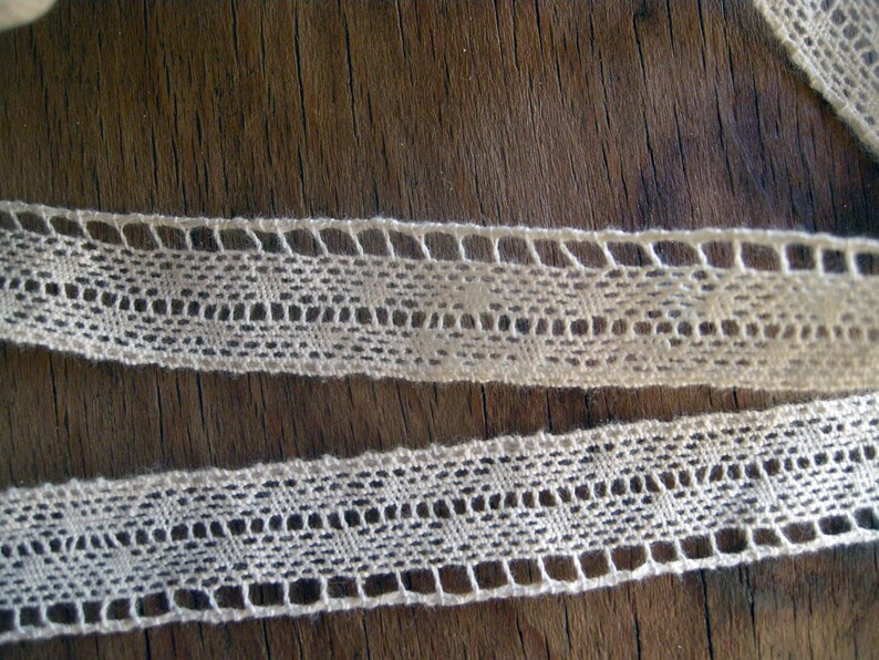 Cotton Crochet Lace Trim / Beige cream colour zdjęcie 3