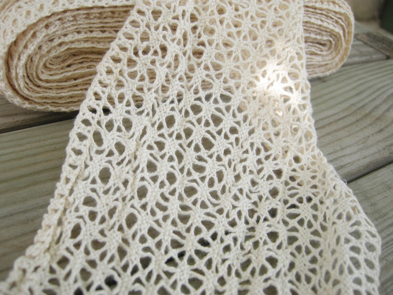 2 Metres / 13 Cm Wide Cotton Crochet Lace Trim Insertion Lace Etsy