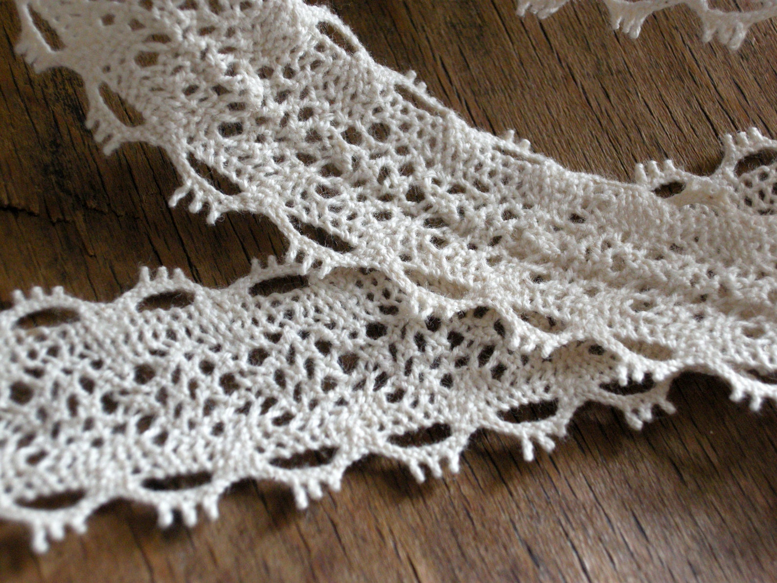 3 metres / Ecru Cotton Crochet Lace Trim Insertion lace | Etsy