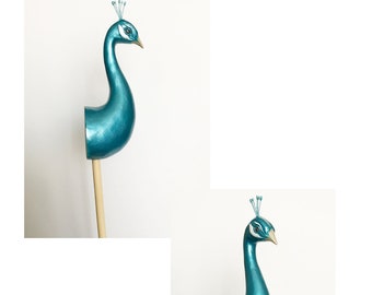 Private listing for Tracy.Fondant mold for medium peacock tail feather and reusable resin peacock body.