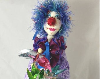 Art Doll-Clarabelle the Clown-OOAK Cloth Doll