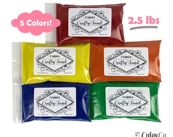 CuteyCo Crafty Sand Pack - 5 Colors: 2.5 lbs of Vibrant Craft Sand & Play Sand