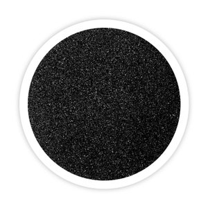 May include: A close-up of black glitter, which is a fine, sparkly material often used for crafts and decorations.