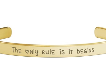 Phish Inspired Cuff Bracelet: "The Only Rule is It Begins"