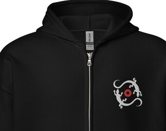 Embroidered Phish Lizards Zip-Up Hoodie | Unisex Fashion
