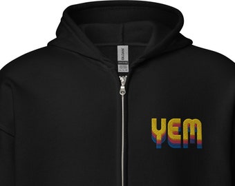 Sweat à capuche zippé brodé YEM de Phish - Mélange épais unisexe
