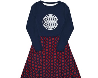 Phish Donut Midi Dress | Sacred Geometry Long Sleeve Dress