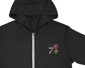 Embroidered LOVE Phish Zip Hoodie: Lightweight Unisex Fan Gift