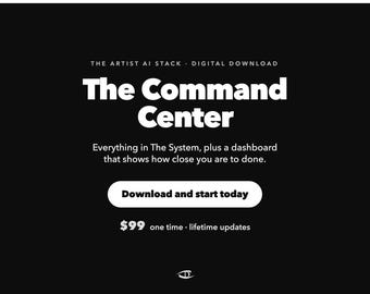 Artist AI Stack: The Command Center | AI Business System and Launch Dashboard for Artists Selling Art Prints and Digital Downloads