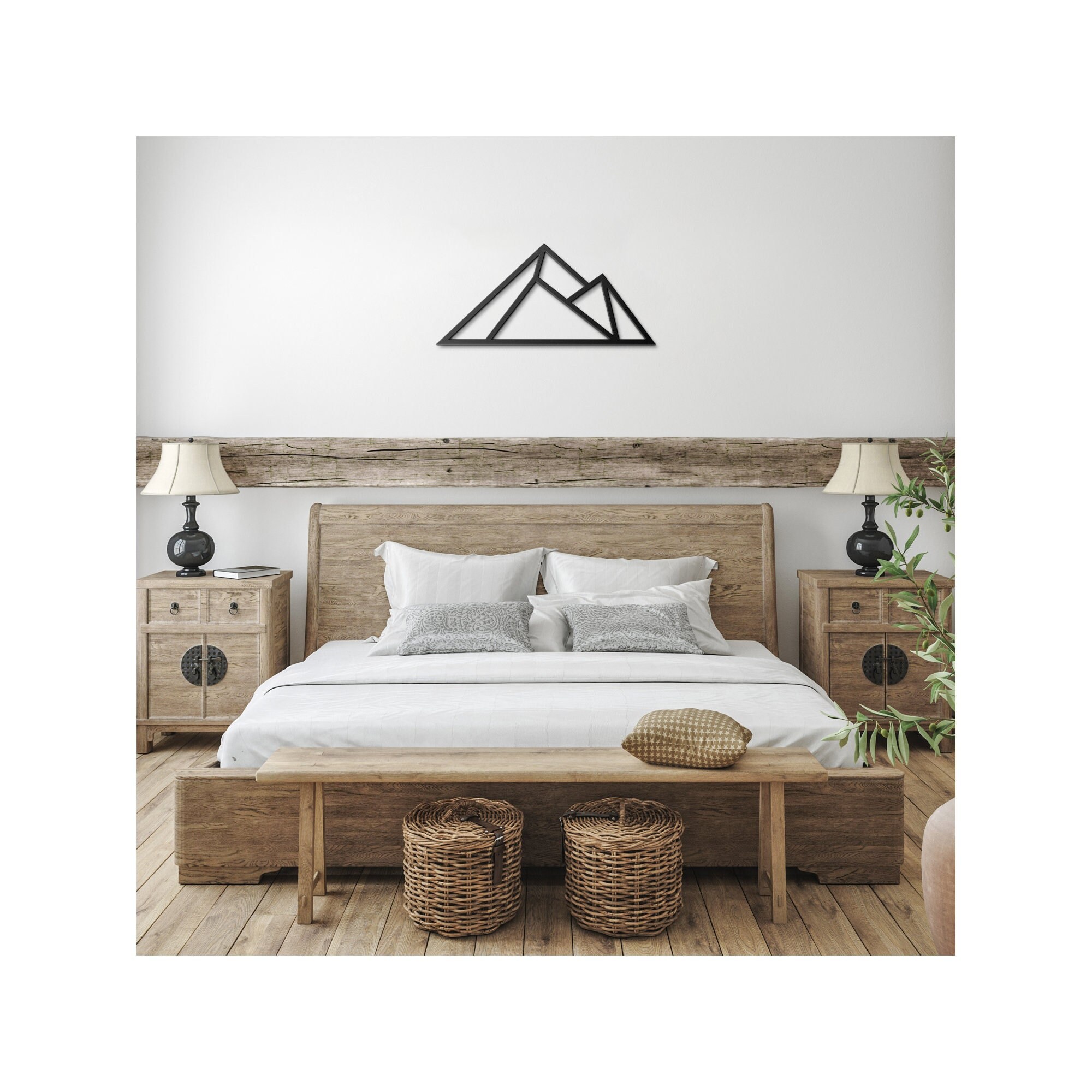 Metal Mountains Wall Art | Modern Geometric Mountain Decor