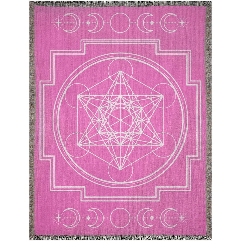 DynamicIntuition Moon Phases Woven Blanket - Thumbnail 2