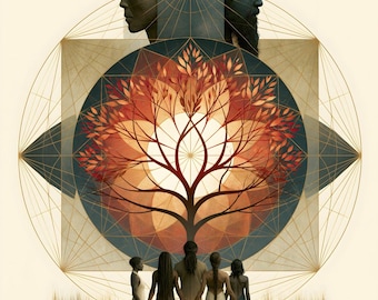 Levensboom Mandala Muurdecoratie | De Eerste Oogst | Printbare digitale download