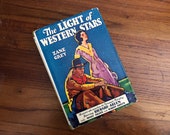 Vintage Zane Grey Novel, Light of Western Stars 1930 Movie Decor, Western Ranch Decor,  Rustic Country Cabin