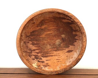 Vintage Munising Wooden Bowl - Vintage Wooden Dough Bowl - Decor Rustic Wooden Bowl Primitive Dough Bowl - Country Kitchen Decor Farmhouse
