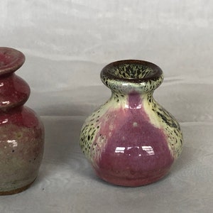 Miniature Art Pottery Vase Trio Set, Vintage Studio Art Pottery Decor for Shelf Accent image 4