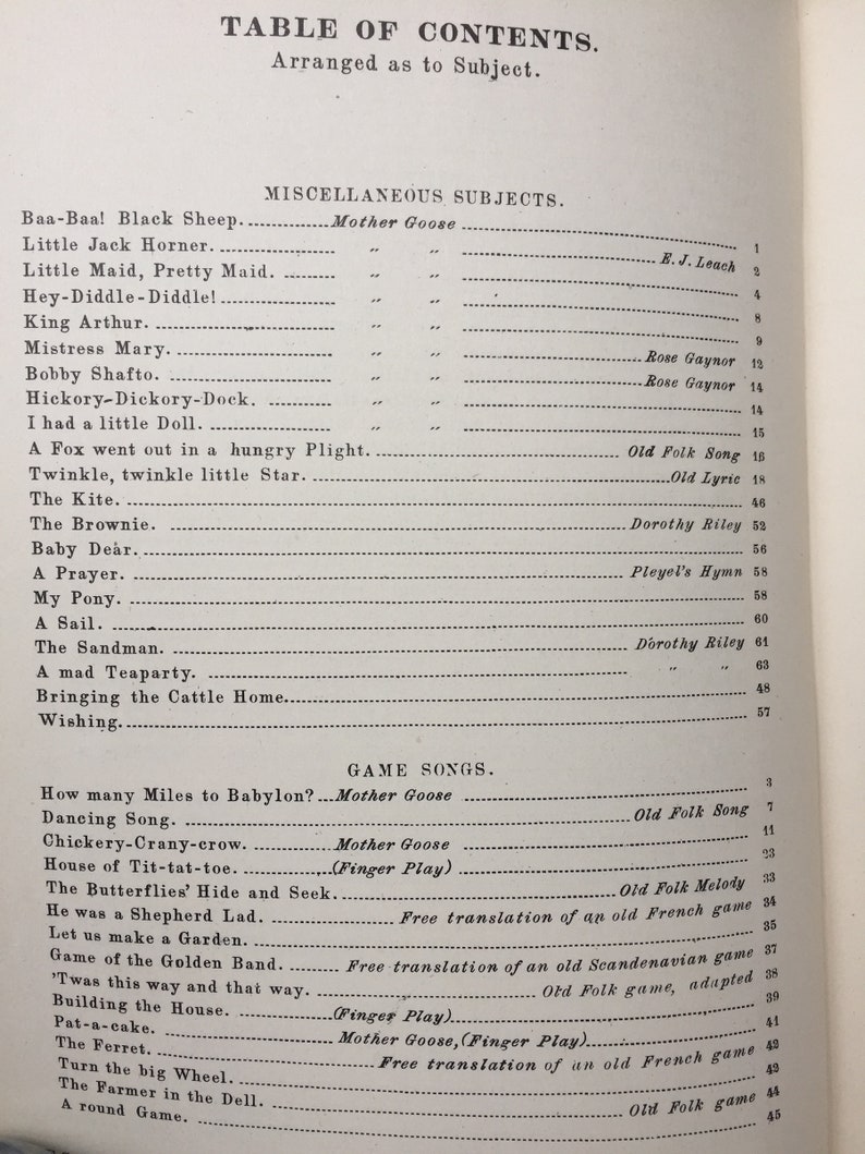 Lilts and Lyrics, Vintage Children's Song Book Sheet Music with Traditional Songs Lyrics, Vintage School Song Book Music Room Decor image 5