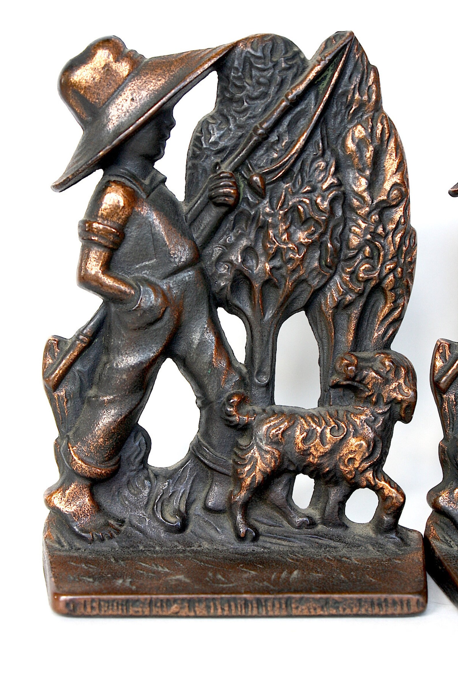 Vintage Bookends Boy Fishing Figurines Boy's Room Decor Etsy