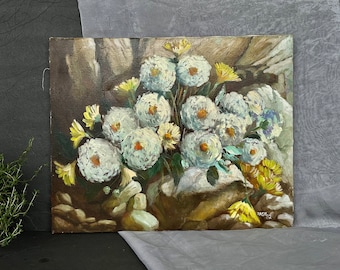 Vintage Floral Still Life Oil Painting for Home Art Wall Hanging Decor