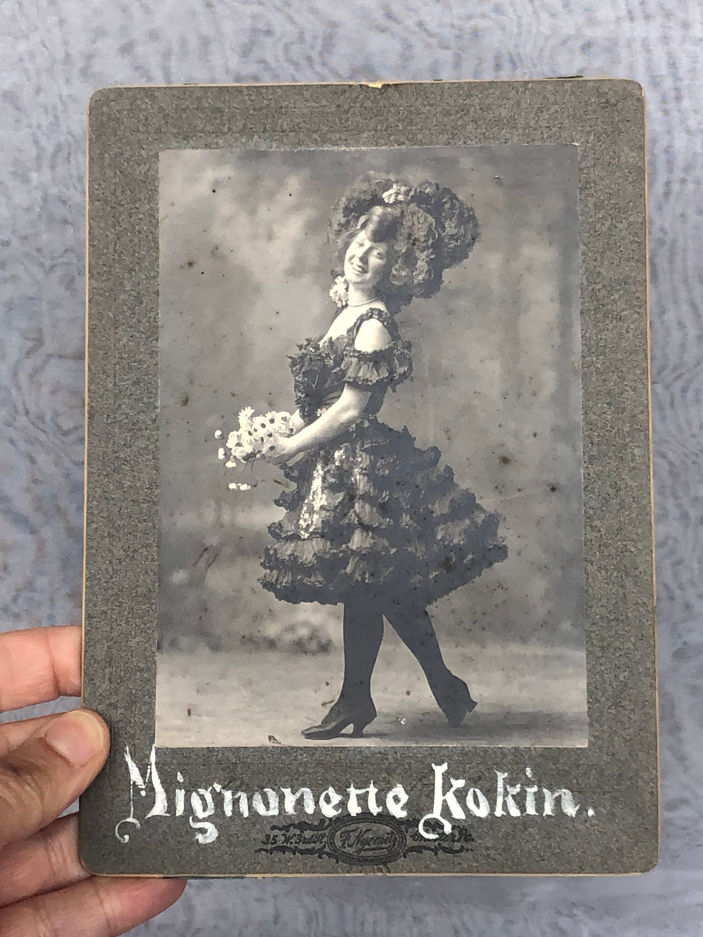 Antique Vaudeville Photo of Mignonette Kokin Vintage Cabinet picture