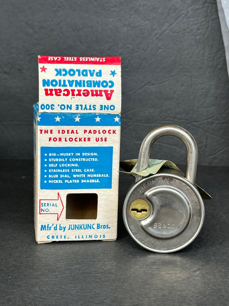 Vintage American Combination Lock Padlock Junkunc Bros Made Etsy