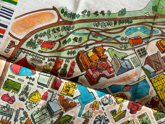 Vintage Pictorial Map Handkerchief Advertising Pr… - image 5