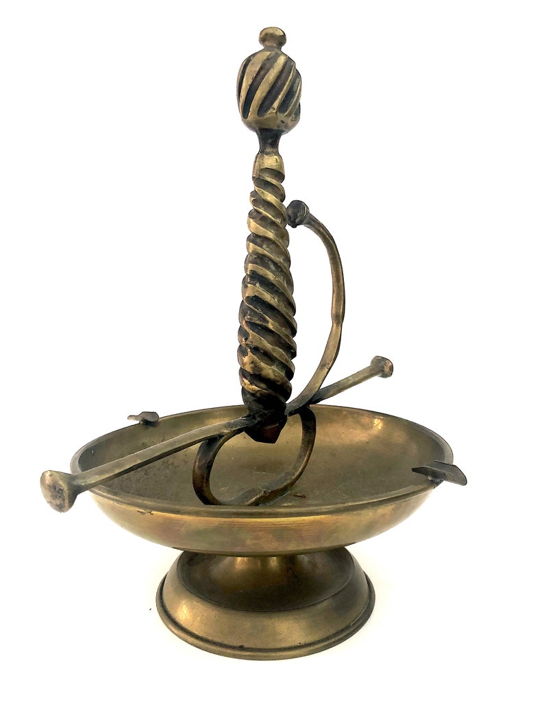 Vintage Brass Sword Handle Ashtray Listing is for One Man Etsy