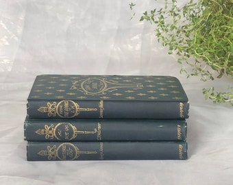Decorative Antique Book Set for Home Decor, Vintage Victorian Era Books Henry James, Laurence Hutton, Charles Dudley Warner